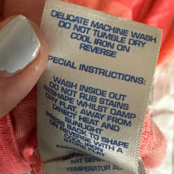 Women's Boden Striped Linen Top 3/4 Length Sleeves, Red Orange Size 6 - Picture 5 of 5